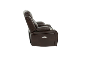 English Elm Power Motion Recliner Chair with USB Cup Holders Wireless Charging Gel Leatherette Brown Comfort B011P205591
