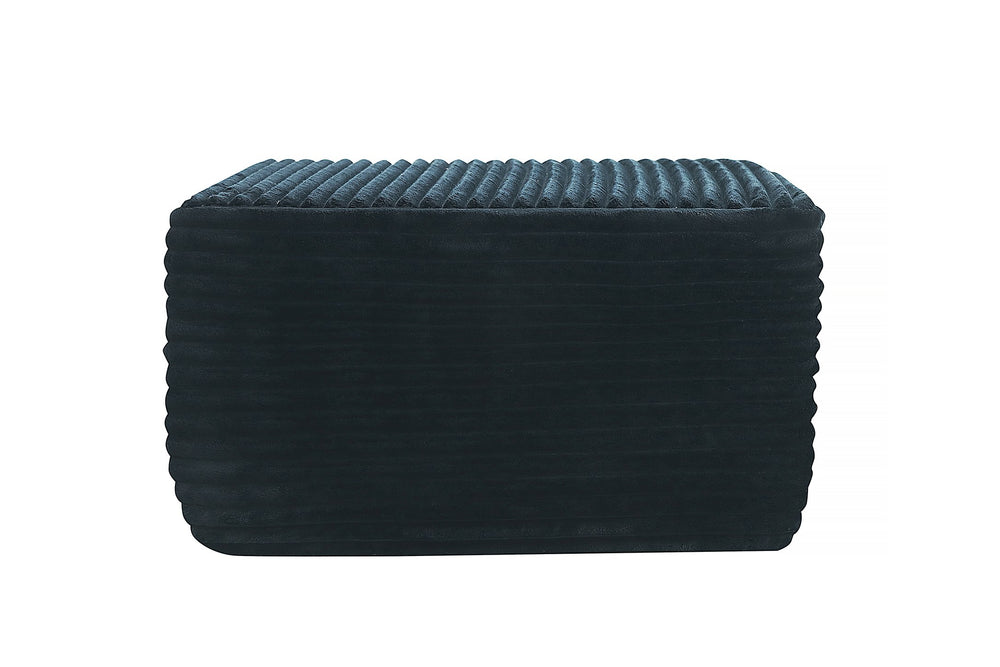 English Elm 373-001/Ottoman//Black/Plush - Luxurious Versatile Plush Ottoman For Seating, Footrest & Decor Essentials W3975P391668