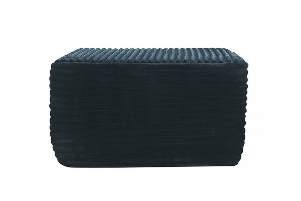 English Elm 373-001/Ottoman//Black/Plush - Luxurious Versatile Plush Ottoman For Seating, Footrest & Decor Essentials W3975P391668