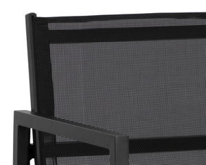 Sunpan MERANO Barstool - Modern Black Aluminum, Breathable Mesh Seat, Perfect for Home Bars & Cafes 110969