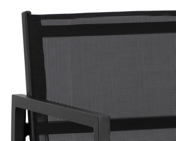 Sunpan MERANO Barstool - Modern Black Aluminum, Breathable Mesh Seat, Perfect for Home Bars & Cafes 110969
