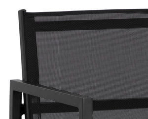 Sunpan Merano Barstool - Modern Aluminum Frame with Breathable Mesh Back for Stylish Comfort and Durability Black