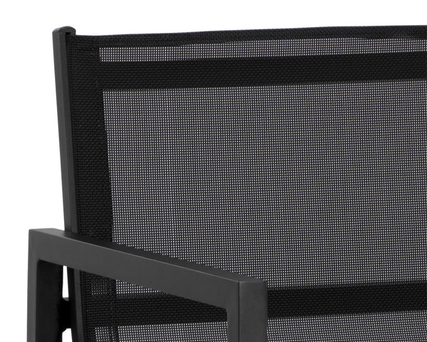 Sunpan Merano Barstool - Modern Aluminum Frame with Breathable Mesh Back for Stylish Comfort and Durability Black