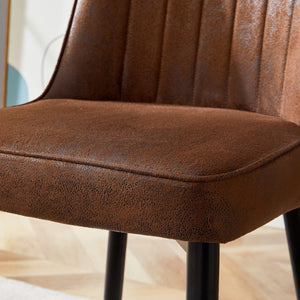 English Elm Table and Chair Set Walnut Round Dining for Four with Sculptural Metal Base W1151S04845