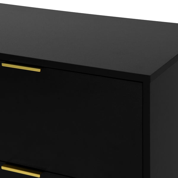 English Elm 8 Dresser with 8 Drawers Tall Chest for Bedroom — Spacious, Sturdy Particleboard Storage, Anti-Tip Design and Smooth Glides Black W409P307592