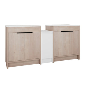 English Elm 72 Inch Freestanding Bathroom Vanity With Ceramic Sink, Soft-Close Doors & Ample Storage Solutions W999S00318