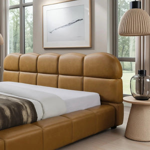 English Elm Roswell Vegan Leather King Platform Bed Biscuit Tufted Headboard Modern Bedroom B183S00211