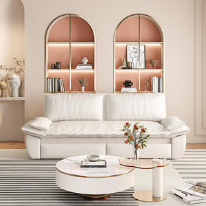 English Elm 73.2"Queen Convertible Sleeper Sofa Bed - Stylish 3-In-1 Velvet Loveseat For Small Spaces, Beige/White W1885S00227