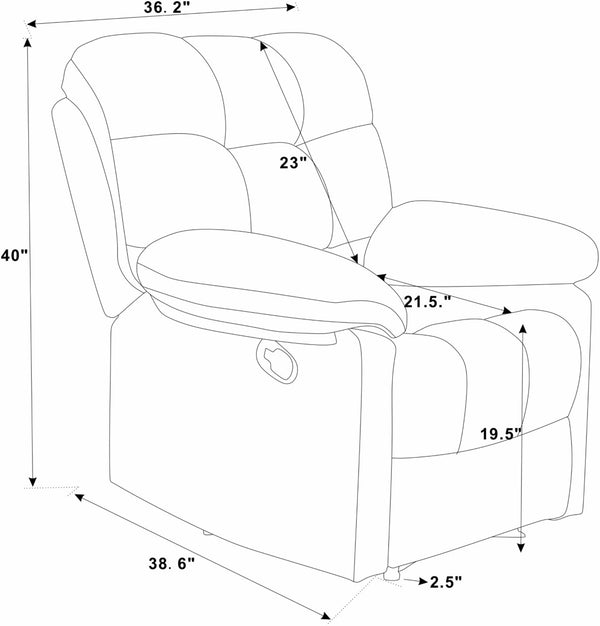 English Elm Devonaire Manual Recliner Padded Arm Chair for Living Room Den or Media Space B2748P431111