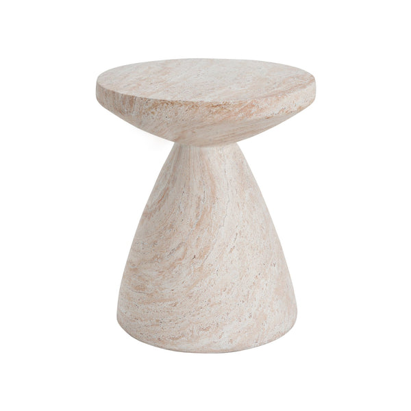 English Elm Christopher Knight Home® - Outdoor/Indoor Lightweight Concrete Side Table In Travertine Finish - Elegant Hourglass Design, Versatile Use N773P253809Z