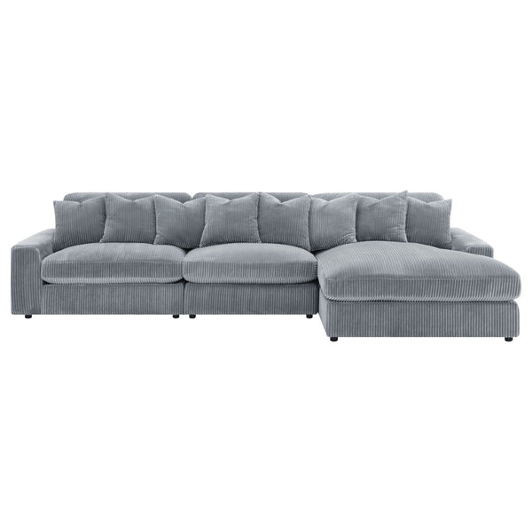 English Elm Cassidy Corduroy Sectional with Chaise Lounge for Relaxed Living Room Comfort B062S01422