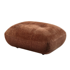 English Elm Carrick Rustic Brown Sandwich Mesh Ottoman with 3D Textured Polyester, Versatile Accent Seat/Footrest B2726P241357