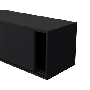 English Elm Wall Engineered Wood Cabinet with Single Door and Two Shelves for Kitchen Storage, Modern Durable Design Black 33.86 L x 14.17 W x 3.54 H B097P250893
