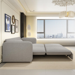 English Elm 93" King Size Sleeper Sofa Bed - 3-In-1 Convertible Couch With Chaise Lounge & Teddy Upholstery W1885S00236