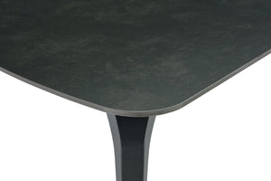 English Elm Modern Sintered Stone Rectangular Dining Table with Gold Accent Metal Base W3493S00015