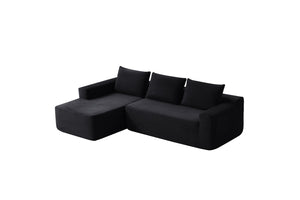 English Elm 104''cloud Modular Sectional Sofa Deep Corduroy Seat with Chaise for Living Room W3975S00047