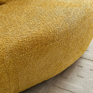English Elm 102.36 Inch Curved Boucle Sectional Sofa Four Seat Mid Century Modern Living Room W2582S00179