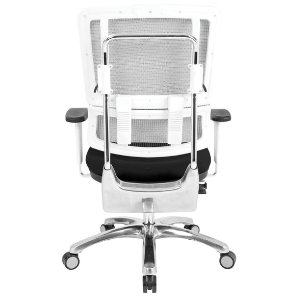 OSP Home Furnishings White Mesh Ergonomic Manager Chair with Lumbar Support and Adjustable Arms for Office Black 99661W-3M