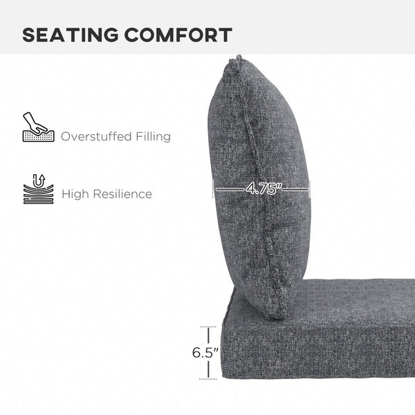 English Elm Outsunny 4-Piece Patio Cushion Set With Back Pillows - Durable, Stylish, And Comfortable Outdoor Seating W2225P174521-GIGA