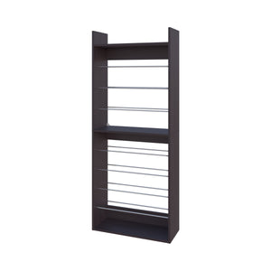 English Elm Wengue Tall Open Shoe Rack with 9 Spacious Shelves, Metal Rails, Sturdy Wood Frame, Modern Appeal B062P323162