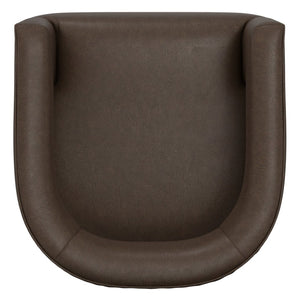 English Elm Brown Swivel Accent Chair Wraparound Geometric Cutout Textured Fabric Living Room Seat Dark Brown B2709P474409