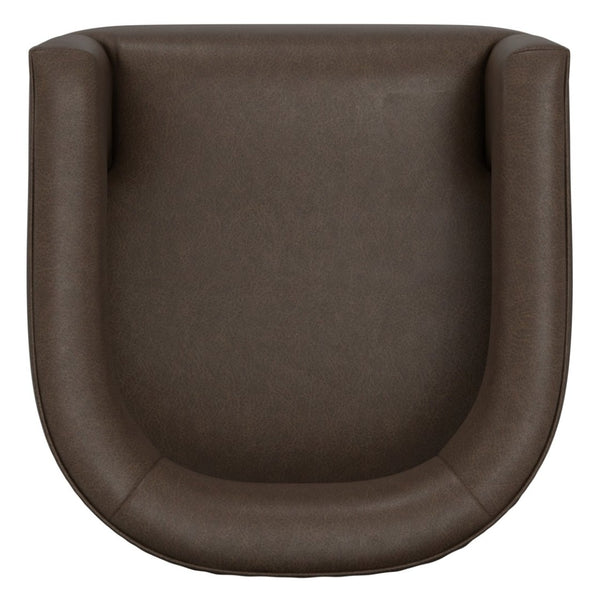 English Elm Brown Swivel Accent Chair Wraparound Geometric Cutout Textured Fabric Living Room Seat Dark Brown B2709P474409