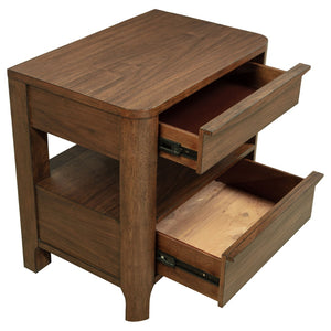 English Elm Mirador Elm Veneer 2-drawer Nightstand with Felt-lined Storage and Cord Management B062P447804