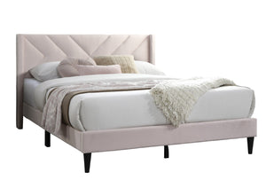 English Elm Modern Diamond Tufted Platform Bed Burlap Upholstered Frame for Loft Bedrooms Light Pink B011P418605