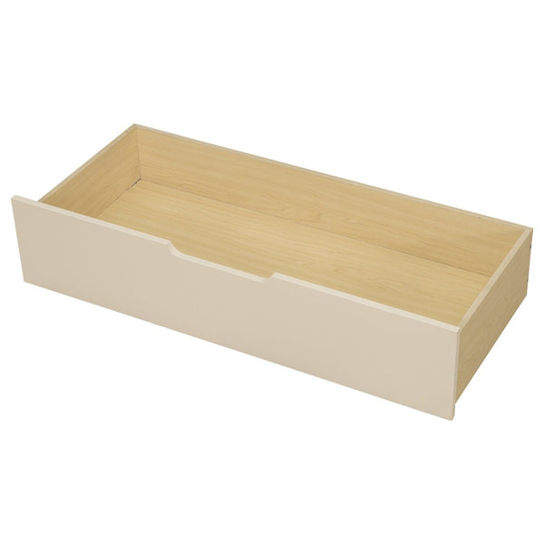 English Elm Wood Twin Size Platform Bed With Usb Charging, Storage Drawers, Upholstered Headboard In Cream GX002107AAC-1-GIGA