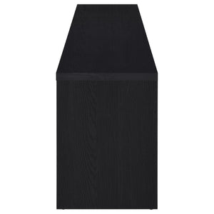 English Elm O'brien Matte Black 78 Inch Media Console with Three Drawers and Wire Management B062P451722