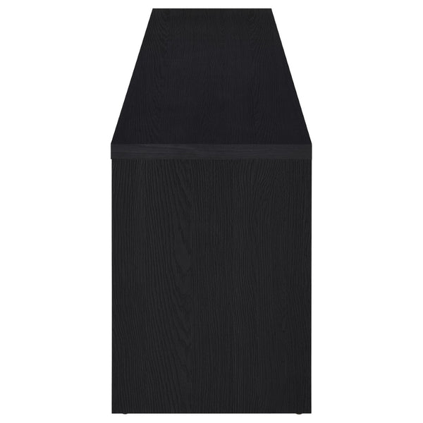 English Elm O'brien Matte Black 78 Inch Media Console with Three Drawers and Wire Management B062P451722