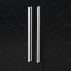 English Elm TREXM Elegant Sideboard Buffet Cabinet with Adjustable Shelves, Spacious Storage, Silver Handles, 60" Black N715P192557B