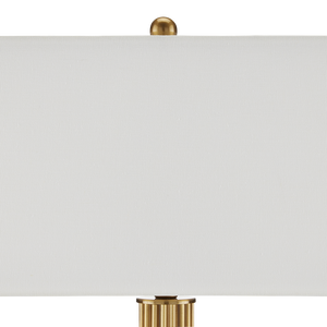 Allegory Antique Brass Table Lamp - Elegant Design with White Marble Base, Perfect for Modern Spaces