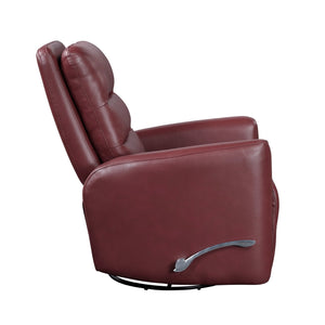 English Elm Glider Swivel Recliner Chair with Smooth Gliding Motion, Breathable Faux Leather, Luxurious Comfort and Space-Saving Design Red 34 L x 31 W x 26.5 H B011P287702
