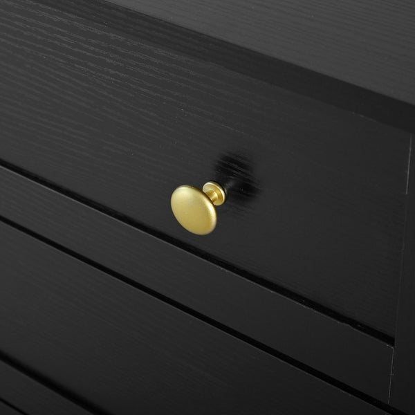 English Elm U-style Modern Buffet Sideboard with Acrylic Doors Power Outlet and Adjustable Storage Black N711P437648B