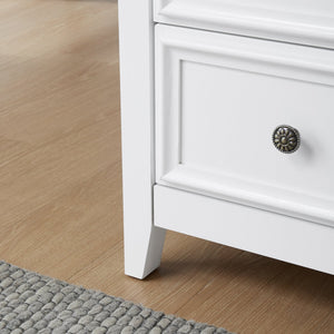English Elm Modern 5 Drawers Dresser with Smooth Glide Drawers, Stylish Metal Handles & Unique Stable Feet Organizer for Bedroom and Living Room Storage (45.87"L x 20.08"W x 11.03"H) White W2275P149803