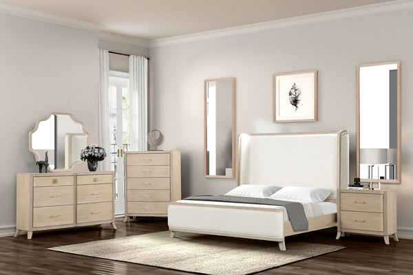English Elm Transitional Oak Veneer Chest Dovetail Drawers Acrylic Hardware Felt Lined Bedroom B2741P370417