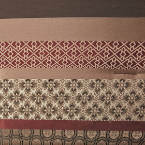 English Elm 7 Piece Comforter Set - Elegant Princeton Collection In Warm Red & Brown, Soft Jacquard Fabric B03597165