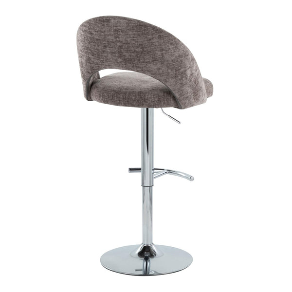 English Elm Adjustable Swivel Barstools Set of 2 Fabric Seat Black Metal Base Kitchen Counter Dark Grey B202S02006