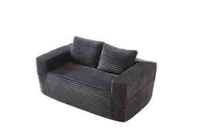 English Elm Sofa Cloud-Lounge 2-Seater Corduroy Memory Foam Loveseat, No-Assembly Modular, Portable Gray W1960P381476