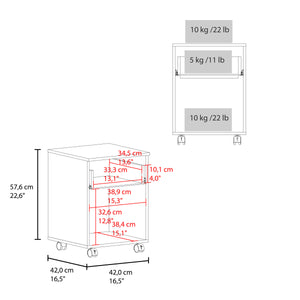English Elm Ethan Modern Nightstand with One Door and Open Shelf, Compact MDF Bedside Table in Black Finish B200P335351