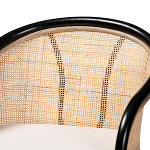 English Elm Modern Woven Rattan Counter Stool with Cushion Bohemian Kitchen Seating B2750P467680