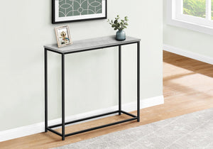 English Elm Accent Modern Console Table for Entryway or Living Room Narrow Laminate Top with Sleek Metal Frame Grey 34 L x 14 W x 4 H B2710P218995
