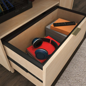 English Elm Credenza, Stylish Brown Storage For Tvs Up To 46" With Open Shelving And Concealed Compartments B356P367808