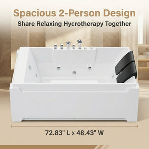 English Elm X-031 Two Person Whirlpool Soaking Tub with Hydromassage Jets and Chromatherapy Lighting W3605P364628