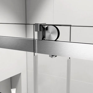 English Elm Top Rail Stainless Steel Shower Track with Buffer Brushed Nickel Bathroom Hardware W1573P232519