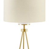 INK+IVY Pacific Modern/Contemporary Metal Tripod Floor Lamp with Glass Shade FPF21-0367 Gold