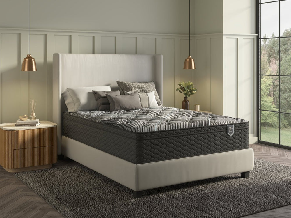 English Elm Restonic Comfortcare Plush Hybrid Queen Mattress with 12 Piece Cooling Bedding Bundle B123S00002