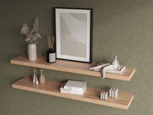 English Elm Floating Shelf Lyle Beige Pine Set of Two – Space-Saving Engineered Wood Shelves 47.2" x10.2" Durable Stylish Décor B092P238728