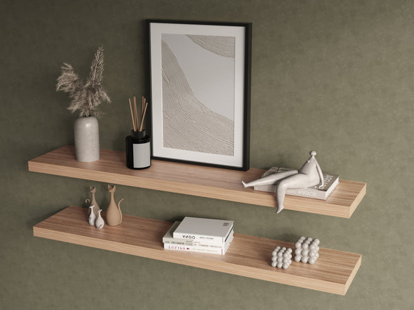 English Elm Floating Shelf Lyle Pine Beige Set of Two – Space-Saving Engineered Wood Shelves for Stylish Display and Durability B092P238728